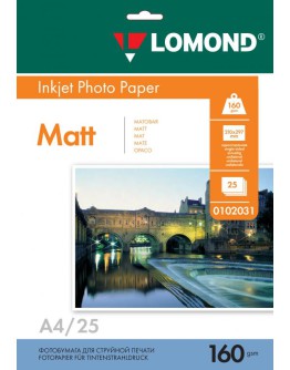 Бумага Lomond (0102031), 160 г/м2, A4, матовая односторонняя, 25 листов