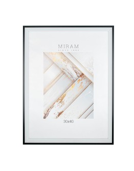 Фоторамка МИРАМ 652570-15, 30x40 см, пластик черный и белый