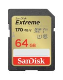 Память SanDisk Extreme SDXC 64GB 170/80MB/s  UHS-I