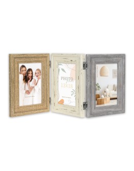 Мультирамка ZEP FF1816,  3 фото 10х15 см, полистирол, рамка-раскладушка
