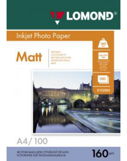 Бумага Lomond (0102005), 160г/м2, A4, матовая односторонняя, 100 листов